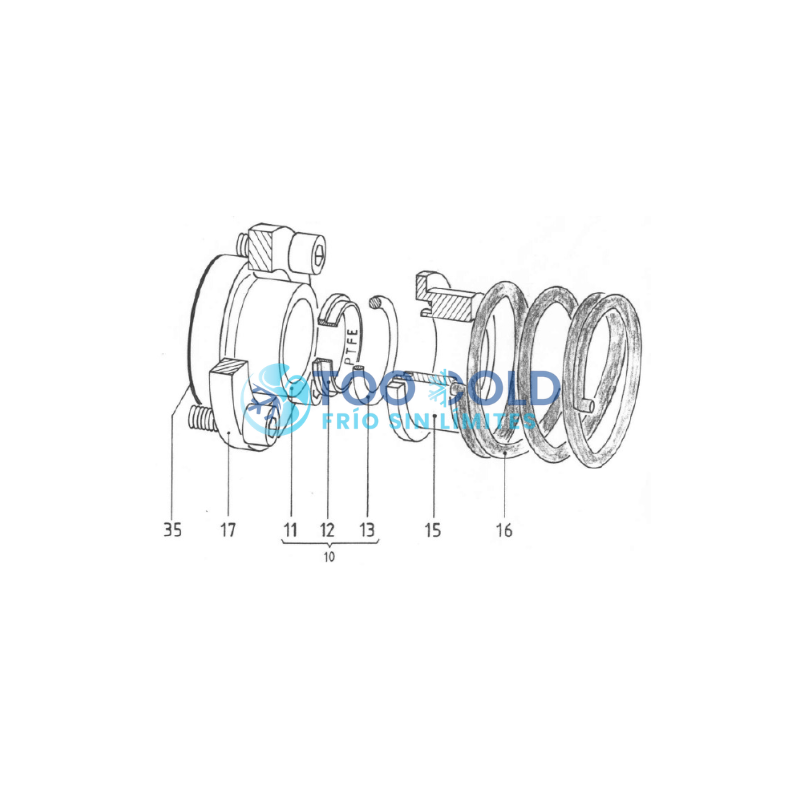 SELLO MECANICO PARA BOMBA WITT GP 51/52/82 2161.002401 - Imagen 2